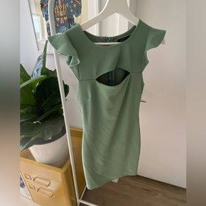 American Threads sage body con mini dress